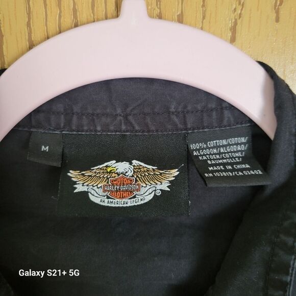 Harley davidson 2000's snap button front shirt womens size medium - Picture 4 of 7